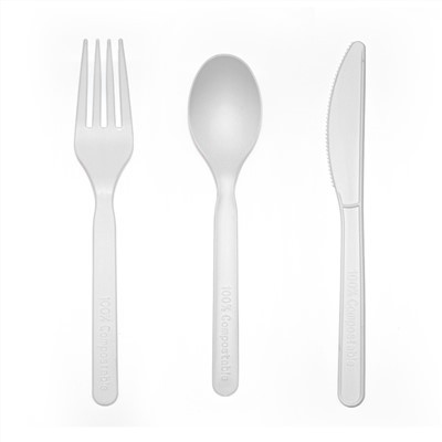 ช้อนส้อมและจานที่ย่อยสลายได้ทางชีวภาพ